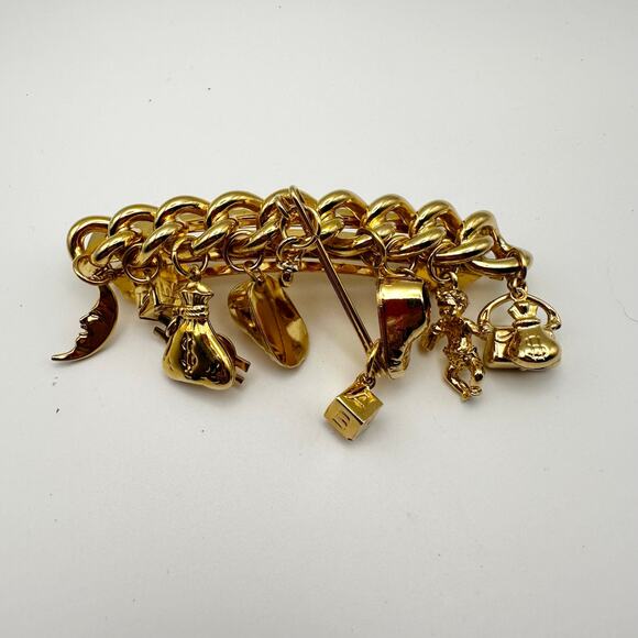 Kirks Folly France USA Gold Tone Fully Loaded Charm Barrette Million Dollar Baby - Picture 5 of 5